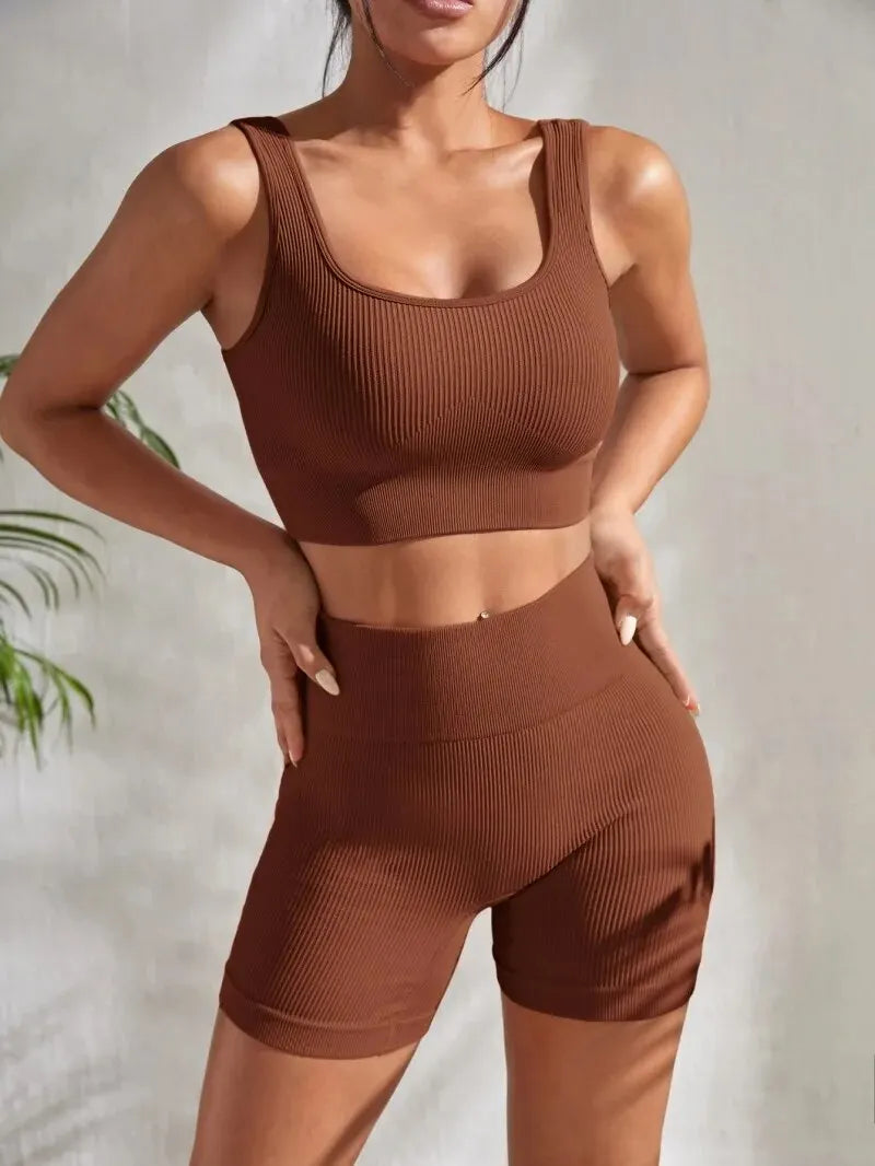 Women’s 2-Piece Seamless Ribbed Workout Set