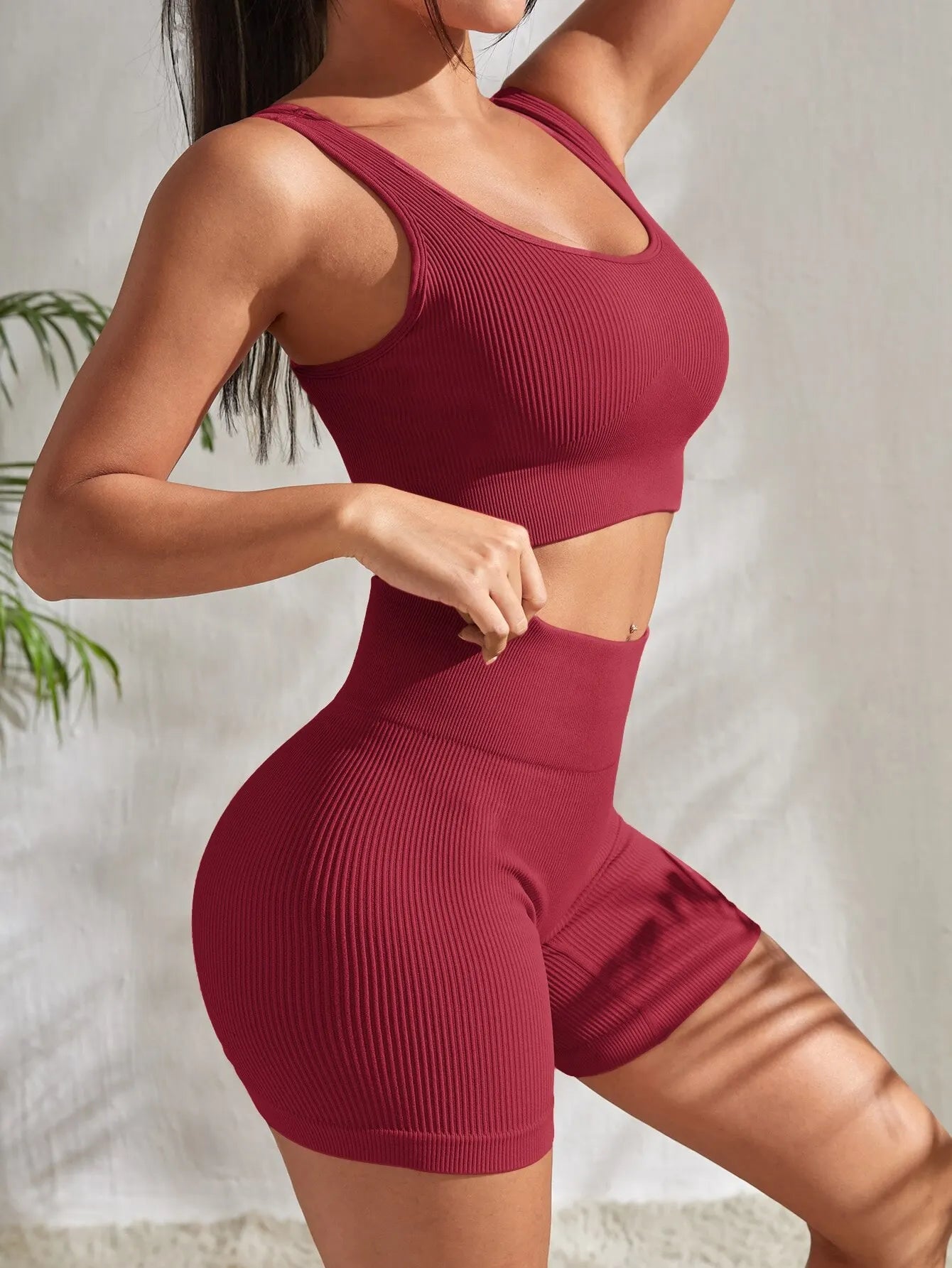 Women’s 2-Piece Seamless Ribbed Workout Set