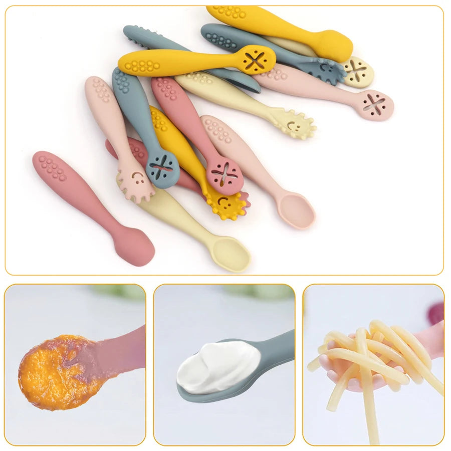 3-Piece Silicone Baby Utensil Set