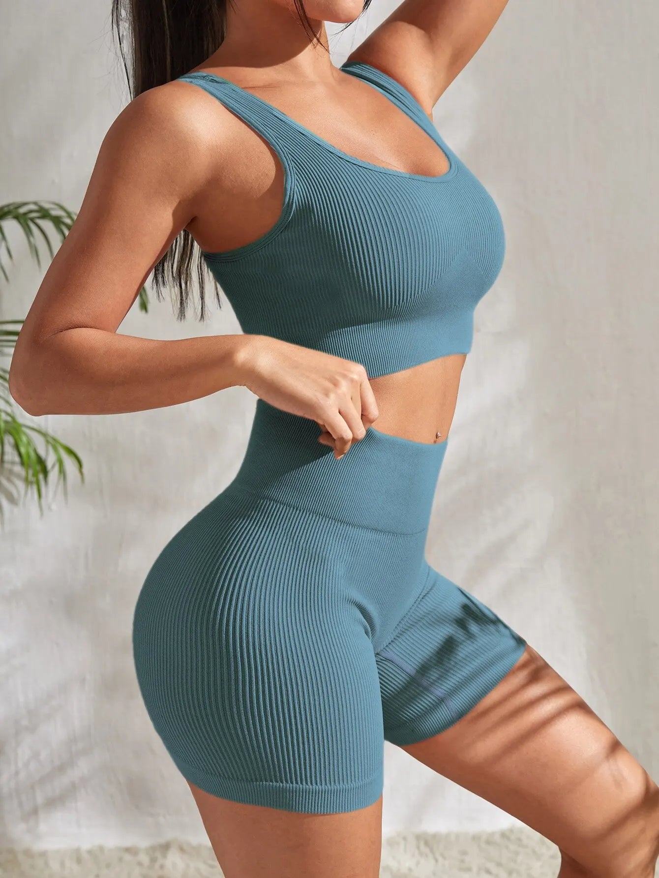 Women’s 2-Piece Seamless Ribbed Workout Set