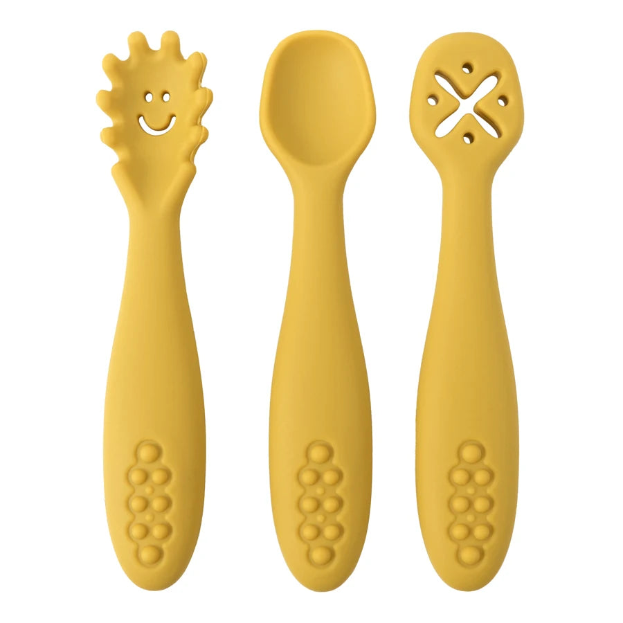 3-Piece Silicone Baby Utensil Set