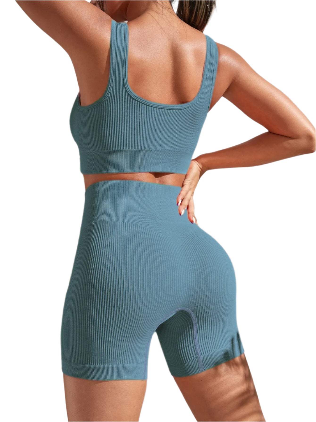 Women’s 2-Piece Seamless Ribbed Workout Set