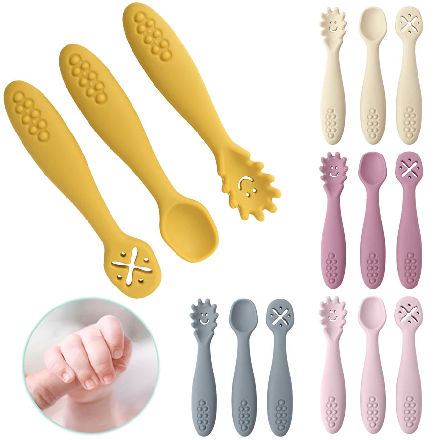 3-Piece Silicone Baby Utensil Set