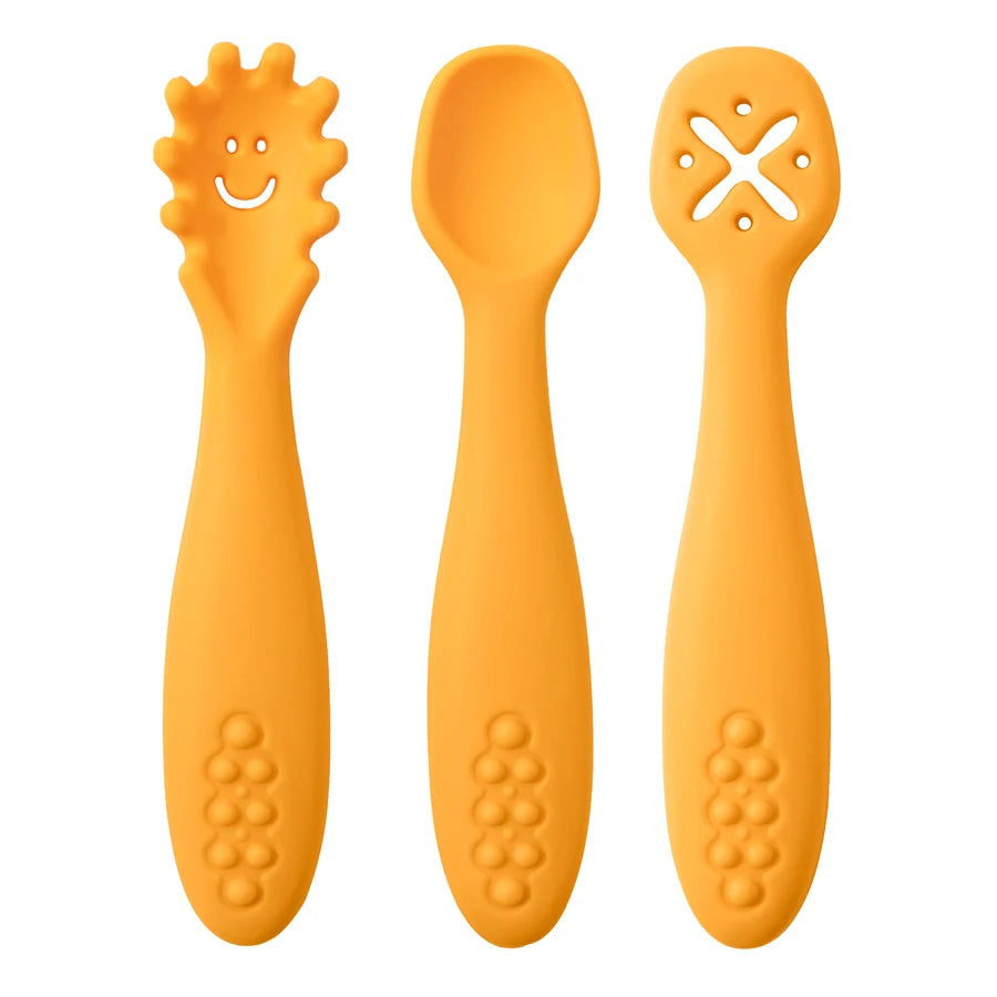 3-Piece Silicone Baby Utensil Set