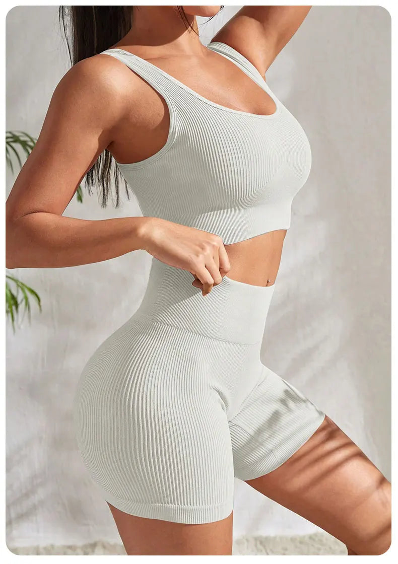 Women’s 2-Piece Seamless Ribbed Workout Set
