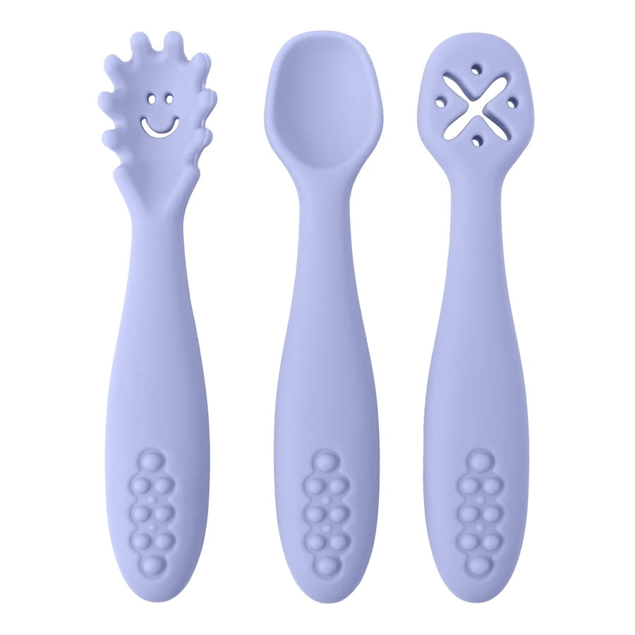 3-Piece Silicone Baby Utensil Set