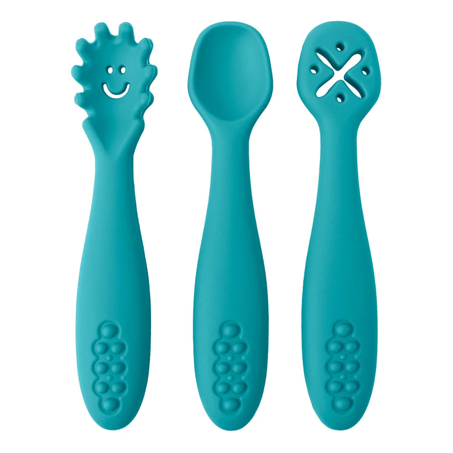 3-Piece Silicone Baby Utensil Set