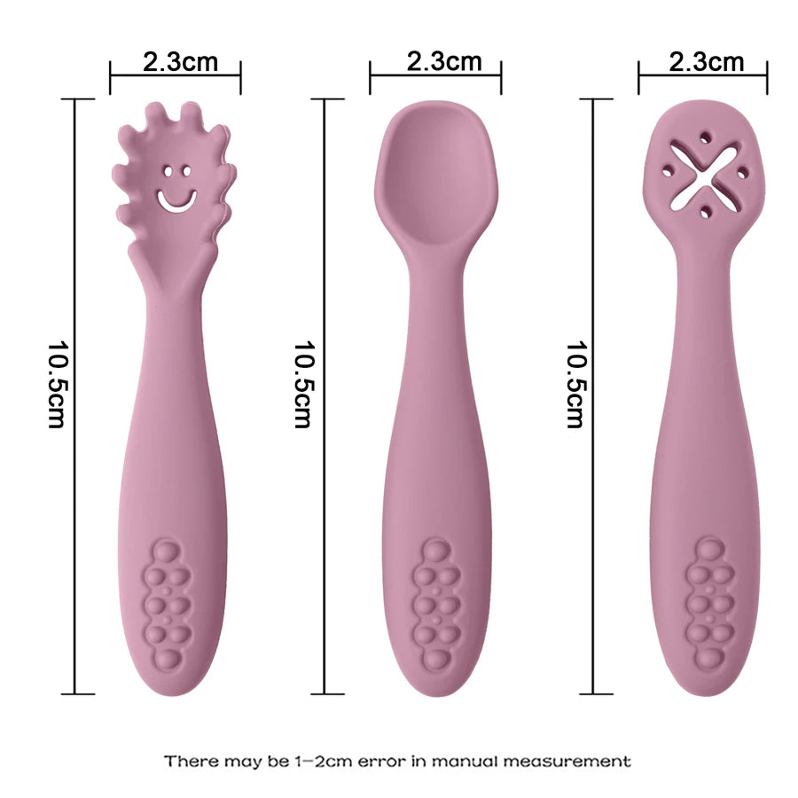3-Piece Silicone Baby Utensil Set