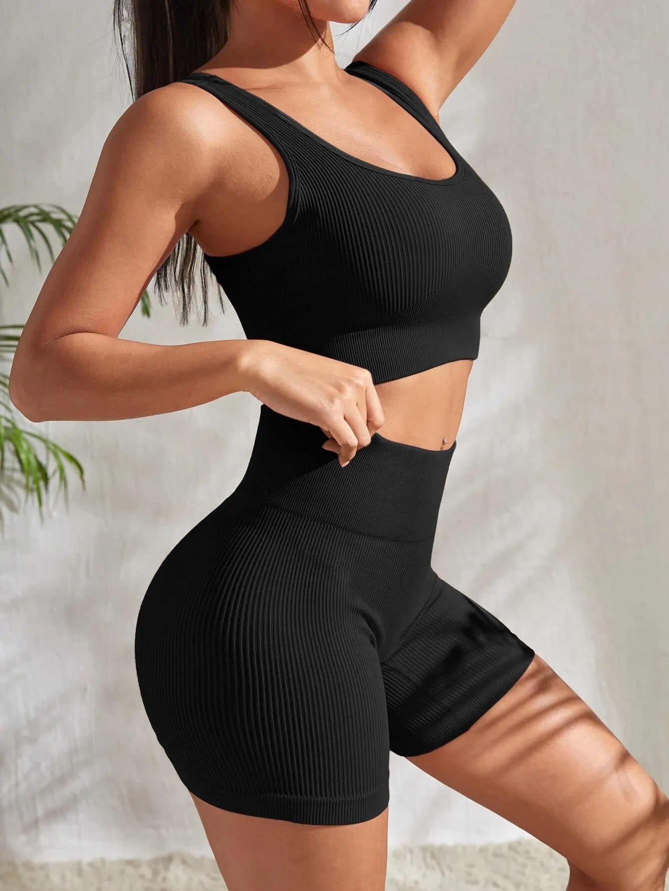 Women’s 2-Piece Seamless Ribbed Workout Set