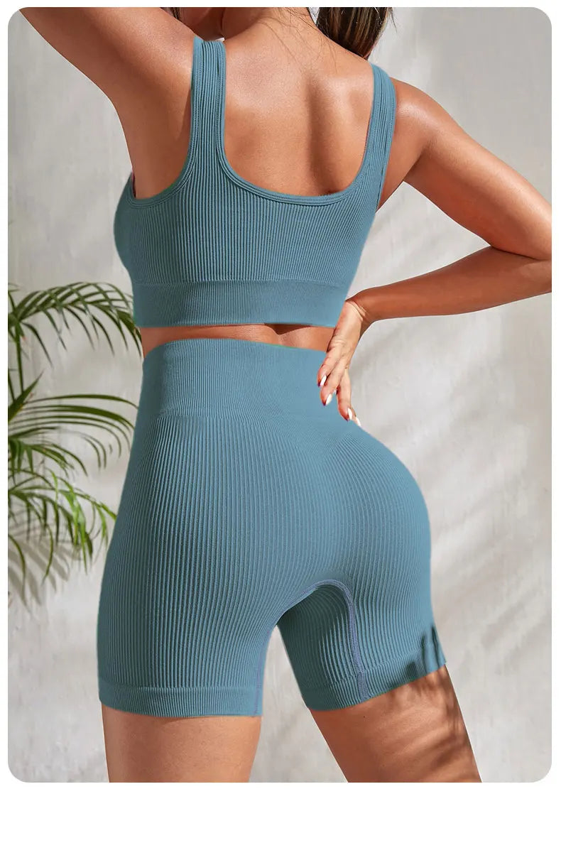 Women’s 2-Piece Seamless Ribbed Workout Set