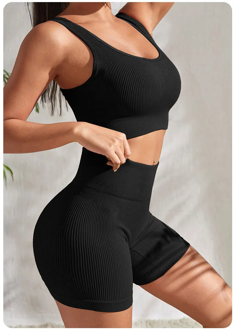 Women’s 2-Piece Seamless Ribbed Workout Set