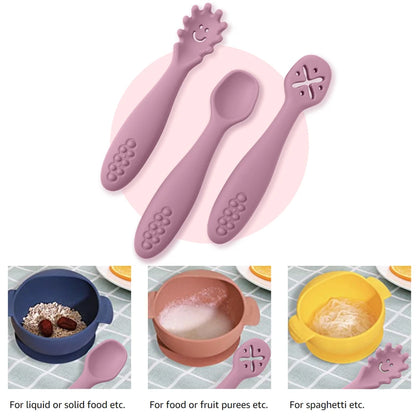 3-Piece Silicone Baby Utensil Set
